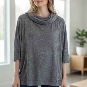 Old Navy Women's Heather Gray Cowl Neck Sweater